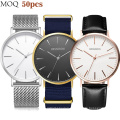 Charm Private Label Christmas Gifts Box Minimalist Men Japan Movement Stainless Steel Watch